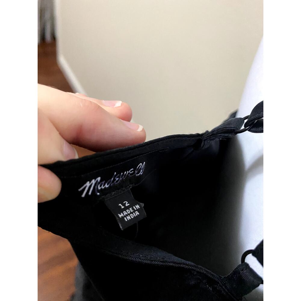 Madewell Dress Women 12 Black Crisscross Midi Slip 90s Minimalist Classic Summer - Picture 7 of 10